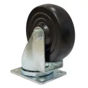 4" Swivel Caster Rubber Wheel Plate 3 3/4" x 2 3/4" Maneuvering Cargo Quick Easy