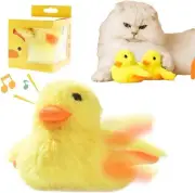 Interactive Cat Toys Duck, Yellow Duck Toy for Cats, Rechargeable Plush Duck