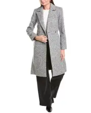 sofiacashmere Belted Alpaca & Wool-Blend Coat