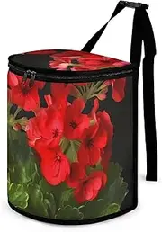 VFMKT Car Trash Can with Lid Reusable Waterproof Car Trash Bag Hanging Vehicle Garbage Red GeraniumsCar Multipurpose Storage Box for Vehicle Travel Camping Picnicing
