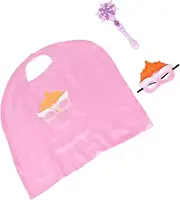 KICHOUSE 3pcs Princess Dress Up with Glow The Dark Mask Wand Cape Halloween Party Costume Accessories for Creative Play and Celebrations
