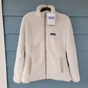 Patagonia L Jacket Women Los Gatos Fleece Plush Lined Full Zip Bleached Stone