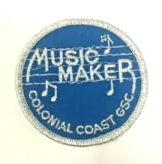 PATCH GSA Girl Scouts Music Maker Colonial Coast GSC Silver Thread Blue