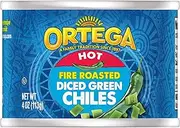 Ortega Diced Green Chiles, Hot, 4 oz (Pack of 24)
