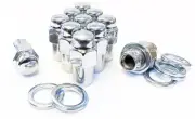 (10) Lug Nuts 12x1.25 Chrome Mag Wheel Nuts .75" Shank Cragar SST Offset Washers
