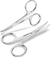 Curved and Rounded Facial Hair Scissors for Men - Mustache, Nose, Beard, Eyebrow