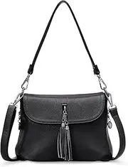[HUA ANGEL] Crossbody Bag for Women, Soft Leather Shoulder Handbags Purse Ladies Hobo Bag Multi Pocket Large Tote