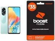 OPPO A58 Dazzling Green with Boost Prepaid SIM Starter Pack $35
