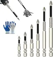 Lifesparking Drill Bits, High-Magnetic Screwdriver Drill Bit Set, Anti-Slip Strong Magnetic Electric Screwdriver Set, Lifesparking Screwdriver Bits 1.97, 2.56, 2.95, 3.94, 4.72, 5.91in (1 Set)
