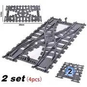 New City Trains Flexible Tracks Soft Straight Curved Rails Switch Building Block Creative Models Railways Toys For Kids Gifts Train Tracks-4pcs