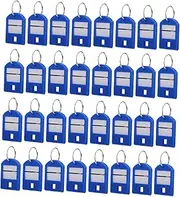 DOITOOL 50pcs Key Card Label Colored Labels Key Identifiers Tag Keychain Tag Small Rings Accessories Black Ring Split Keychain Blue Abs