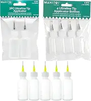 MAHITOI 4 Ultra-fine Tip Applicator Bottles 20ml Clear, for storing & applying craft supplies & mediums like glitter, glue, paint, stains, inks - Creative Crafter