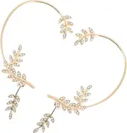 [VALICLUD] Non-piercing Ear Jewelry Golden Branches Jade Leaves Earring Clip Set