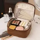 Large Capacity PU Cosmetic Bag Polyester Pouch for Make Up Kit Bathroom