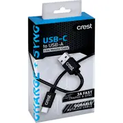 Crest USB C to USB A Metallic Cable Assorted 15m each