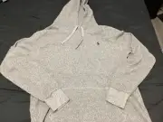 (SZ L) Ralph Lauren Polo Waffle Knit Pull Over Hoodie (Grey Heather)