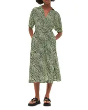 Whistles Diagonal Leopard Print Dress