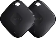 Yipoyilo Smart Bluetooth Tracker, Compatible with Apple Find My (iOS Only), Key Finder with 2 Lanyards, Real-time Location,Item Locator for Luggage, Bag and More, 2 Pack Black