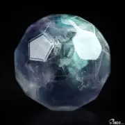 2.0" Faceted Fluorite Hand Carved Crystal Ball/Sphere, Crystal Healing