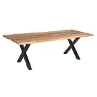 Live Edge Collection Large River Dining Table Brown Metal Furniture