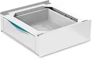 Meliconi Base Tower Extra L60 Universal Washing Machine & Dryer Connection Frame, Pre-Assembled Dryer Base with 28 Litre Drawer, Includes Safety Belt, Load Capacity 250 kg, White