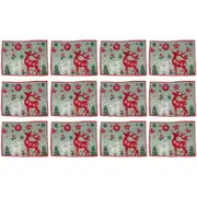 12x LVD Placemat Festival Reindeer Decorative Tableware/Serveware Kitchen Decor