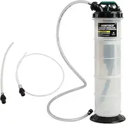 OEM Tools 24938 9.5 Liter Pneumatic/Manual Fluid Extractor, Oil, Transmission, Coolant Change Tool, Easy-to-Use Hand Pump and Vacuum Pump Functions, Extract Fluid Through Dipstick Tubes, No Mess