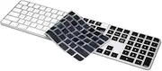 ProElife Ultra Thin Silicone Keyboard Cover Skin for 2023-2021 Magic Keyboard with Touch ID and Numeric Keypad Model-A2520 U.S Enter Protector (3 Keys ON The Left of The Space BAR) (Black)