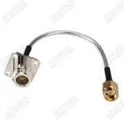 SMA Male Plug to N Female Jack 4 Hole Flange Semi-Flexible .141" Cable RG402