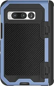 Ghostek ATOMIC slim Clear Google Pixel Fold Case with Aluminum Metal Bumper Premium Rugged Heavy Duty Shockproof Protection Tough Protective Covers Designed for 2023 Google Pixel Fold (7.6in) (Aramid)