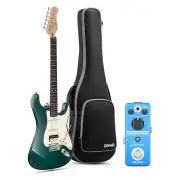 Donner DST-400 Solid Alder Body 2 Point Tremolo HSS Pickups Classic Electric Guitar Kit - Green / Guitar Kit+Filter