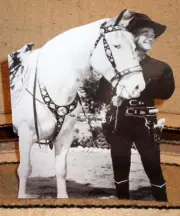 Hopalong Cassidy and Topper B&W Tabletop Display Standee 9" Tall