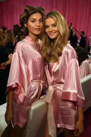Valery Kaufman Kate Grigorieva are seen backstage before the 2015 - Old Photo