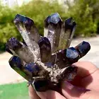 276G New Find black PhantomQuartz Crystal Cluster MineralSpecimen