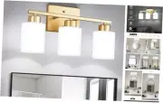 Bathroom Light Fixtures Modern Vanity Light Over Mirror, Wall 3-Light Gold