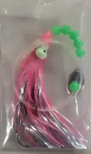 40 Inch Leader With Two 5/0 Hooks And Pink Octopus Skirt
