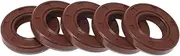 X AUTOHAUX Universal Oil Seal TC Double Lip W Steel Spring Seal Ring Rotary Shaft Seal 15x28x5mm High Pressure FKM Rubber Brown 5 Pcs
