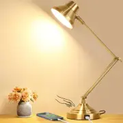 LED Desk Lamp with USB Port, Dimmable Touch Table Lamp with 3 Color Modes, Go...