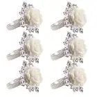 6pcs Napkin Rings Beautifully Decorative Wedding Rose Flower Napkin Buttons