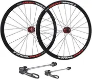Road Bike Wheelset 700C Disc Brake Quick Release Bicycle Front Rear Wheels 36mm Sealed Bearing Hubs Cassette 8 9 10 11 Speed (Color : Black-red, Size : 700C)