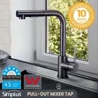 Kitchen Tap Pull Out Mixer Taps Sink Basin Faucet Laundry Swivel Grey