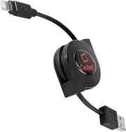 [cellet] Retractable Lightning Cable, Compatible with Apple iPhone Xs Max Xr X SE 8 7 6 5 iPad Pro Air Mini 4,3,2,1, iPod Touch, Nano 7th - 3 Feet- (MFI Certified) (Black)