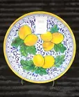 4 Lemons on Branches Melamine 11" Dinner Plates Italy Spring Mediterranean Blue