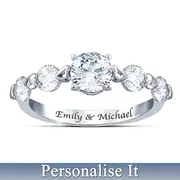 "Romance" White Topaz Personalised Engraved Ring