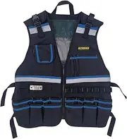 Dr.TOUGH Work Vest for Men Reflective Vest Black Safety Vest for Men Tool Vest For Carpenters Electrician