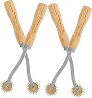 SEWACC Sewing Tracing Wheel for Pattern Transfer 4pcs Wooden Handle Needle Point Tracing Wheel Craft Marking Spacer