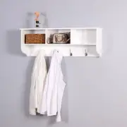 anpport Coat Racks 13.78"X7.87" Wood Entryway Wall Mounted (4 Hooks) White