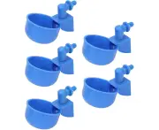 Chicken Water Cups, 5Pcs Automatic Chicken Waterer Cups Chicken Water Feeder Chicken Watering Cup for Chicks, Duck, Goose, Poultry Water Feeder Kit, Poultr