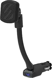 Scosche MAG12V MagicMount Magnetic Power Socket Mount with USB Charging Port for Mobile Devices, Black