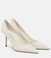 [Jimmy Choo] Jimmy Choo Love 85 raffia-effect pumps AU 10 white